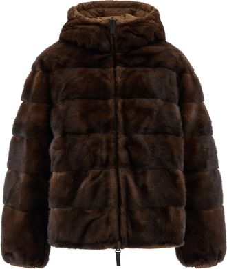 Yves Salomon Reversible Pellicce Marrone-Donna