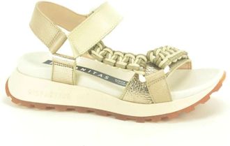 Hispanitas Sportieve Beige Sandaal - Dames - Sandalen - Beige - 40 EU - Leer - Schoenen