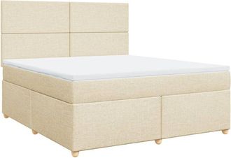 vidaXL Vidaxl - Cama Box Spring Con Colch&oacute;n Tela Color Crema 180x200 Cm