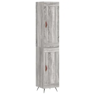 vidaXL Aparador Alto Madera Contrachapada Gris Sonoma 34,5x34x180 Cm Vidaxl