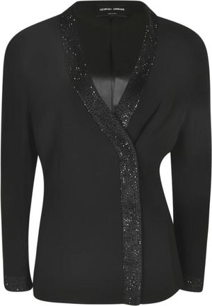 Giorgio Armani Stijlvolle Jassen Collectie - Dames - Blazers - Zwart - L - Jassen
