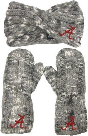 ZooZatZ Womens ZooZatz Alabama Crimson Tide Logo Marled Headband and Mitten Set in Gray at Nordstrom