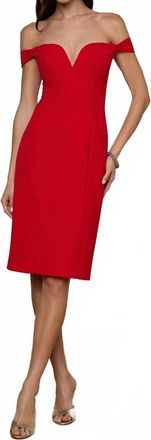 L'agence Vivie Midi Dress In Lipstick Red