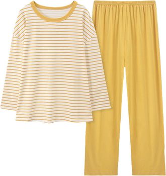 Generic Nighties For Women 2 Pack Plus Size Pyjamas For Women Loose Fit-Ladies Loungewear Sets Uk Striped Lightweight Breathe Nightwear For Women Uk Womens Ni