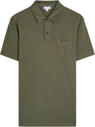 Sunspel Cotton Polo Shirt - Khaki - Xxl