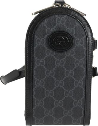 Gucci Gg Canvas Black Canvas Shoulder Bag (Pre-Owned)