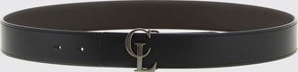 Christian Louboutin Reversible Calfskin Leather Belt with Monogram Buckle
