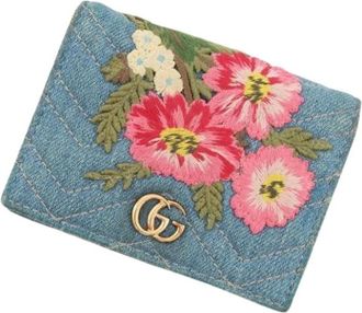 Gucci Pre-owned Wallets, female, Blue, Size: ONE SIZE Pre-owned Wallet (bi-fold)
