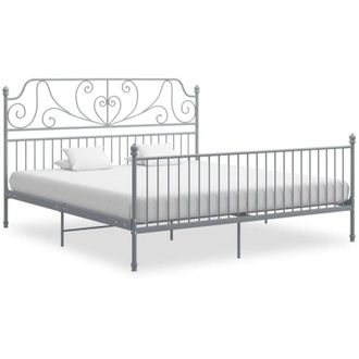vidaXL Giroletto Grigio in Metallo 180x200 cm - Vidaxl