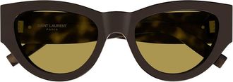 Saint Laurent Sunglasses Sl M94 010 Brown/Yellow Women