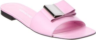 Ferragamo Logo Leather Flat