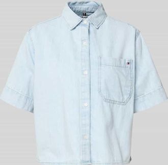 Tommy Hilfiger Relaxed Fit Jeansbluse aus reiner Baumwolle in Hellblau, Gr&ouml;&szlig;e XL