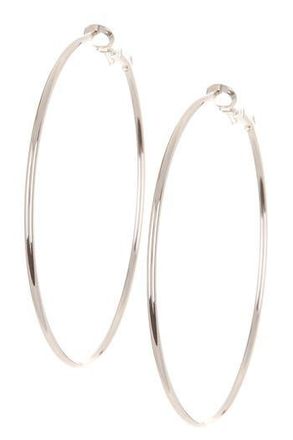 Nordstrom Rack Classic 50mm Hoop Earrings in Rhodium at Nordstrom Rack