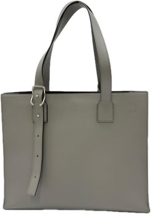 Loewe Gray Leather Shoulder Bag Tote Bag (Pre-Owned)