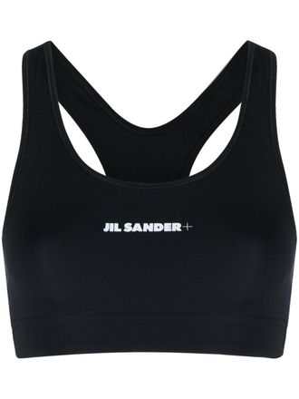 Jil Sander Sport-bh met logoprint - Zwart