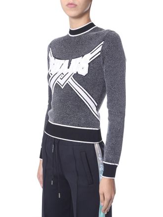 Off-white Cropped Viscose Sweater - Gray