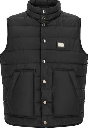 Dolce & Gabbana Black Polyester Sleeveless Mens Jacket