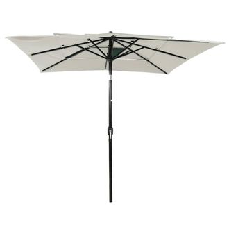 Berkfield Home 3-Tier Parasol with Aluminium Pole Sand 2.5x2.5 m in Beige