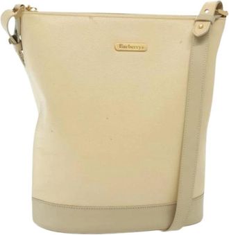 Burberry Pre-owned Leren Schoudertas - Dames - Vintage Tas - Beige - ONE Size - Leer - Vintage