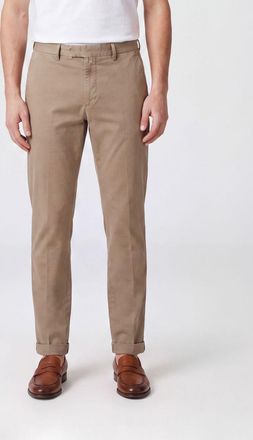 BRIGLIA 1949 Pantaloni sartoriali slim fit in cotone con pince