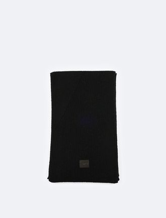 Calvin Klein Womens Solid Ribbed Scarf - Black