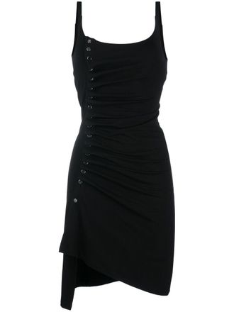 Paco Rabanne button-detailed draped minidress - Black