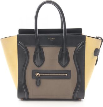 Celine Black Gray Yellow Leather Tote Bag (Pre-Owned)