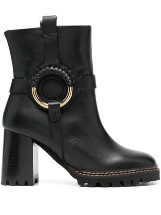 See By Chloé Hana 80mm round-toe boots - Black