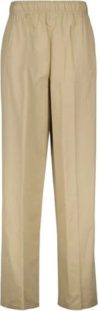 Prada Wide Trousers, female, Beige, Size: 2XS Poplin Pants