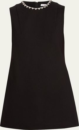 Area Crystal Heart Backless Mini Dress