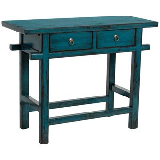 Wanderlust Deco Recibidor de madera azul 108x43x82h cm
