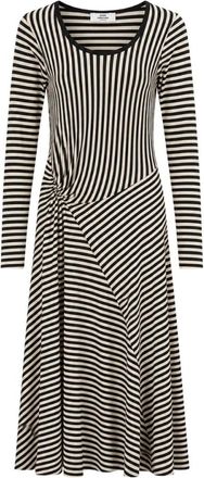 Mads Norgaard Severa Jurk Streep - Dames - Casual kleedjes - Zwart - L - Kleedjes