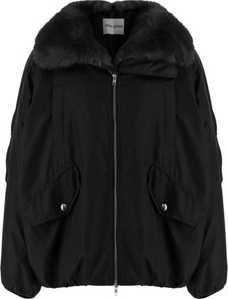 Stand Studio Chaqueta de nailon con cuello de pelo sint&eacute;tico - Jackets - Mujer - Negro - S