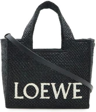 Loewe Pre-owned Tote Bags, female, Black, Size: ONE SIZE Pre-owned Raffia Shoulder Bag