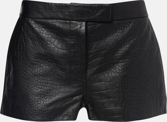 Alex Perry Croc-effect leather shorts