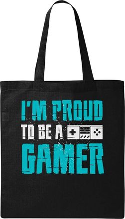Generic Im Proud To Be A G A M E R Natural Ecological Cotton Tote Bag Black