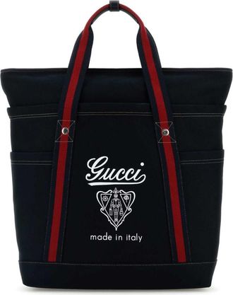 Gucci Navy Blue Printed Tote
