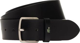 Lacoste Elegante Heren Leren Riem Zwart - Heren - Riemen - Zwart - 130 CM - Leer - Accessoires