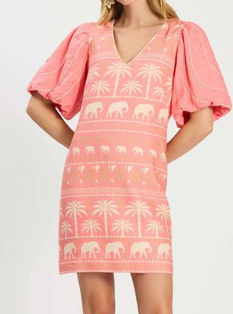 Tyler B&ouml;e Lexi Linen Tropical Dress In Shell Pink