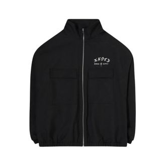 Edwin Zwarte Jas - Heren - Zomerjassen - Zwart - L - Polyester - Jassen