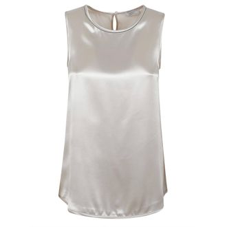 PESERICO Peserico, Sleeveless Tops, female, Beige, Size: 2XS Womens Clothing Shirts Nude & Neutrals Aw25