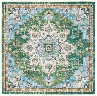 Safavieh Alfombra transicional de polipropileno verde/azul, 201 x 201 cm