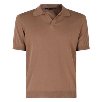Tagliatore V-neck Knitwear, male, Brown, Size: 3XL Polo Keith