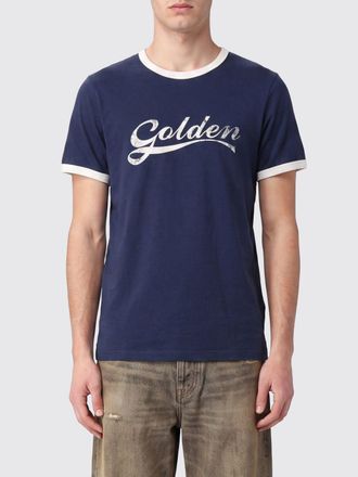 Golden Goose T-shirt slim fit in cotone con logo stampato e profili a contrasto