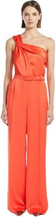 Max Mara Gioire One-Shoulder Jumpsuit - Dames - Jumpsuits - Oranje - M - Satijn - Jumpsuits & Playsuits