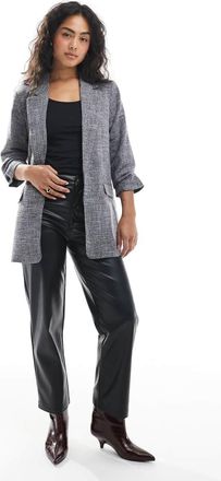 Vero Moda Blazer con maniche arricciate sale e pepe mélange-Nero