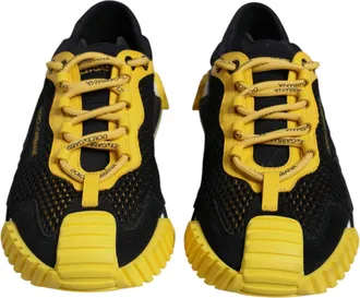 Dolce & Gabbana Black Yellow Low Top NS1 Sneakers Mens Shoes