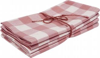 Heather Taylor Home Rosa Gingham Napkins Set In Pink