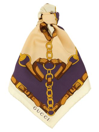 Gucci Beige Morsetto Printed Scarf