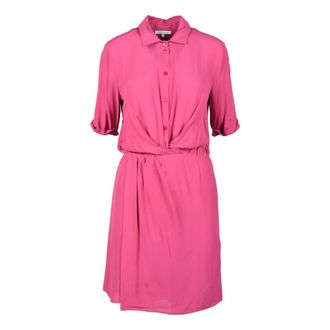 Patrizia Pepe Viscose Overhemdjurk - Dames - Shirt Kleedjes - Roze - XS - Kleedjes